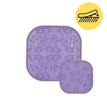 Fiboo Lollipop Sticky - mata do lizania dla kota fioletowa z przyssawkami