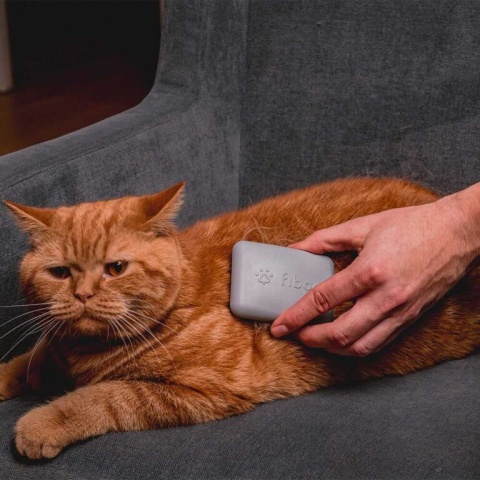 Fiboo Twarda szczotka do wyczesywania i masażu dla kota