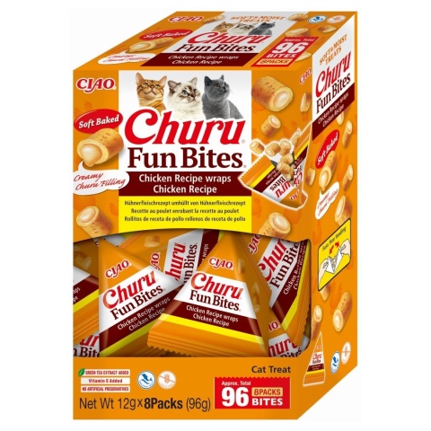 INABA Cat Fun Bites CHICKEN 8x12g - przysmaki dla kota 96g