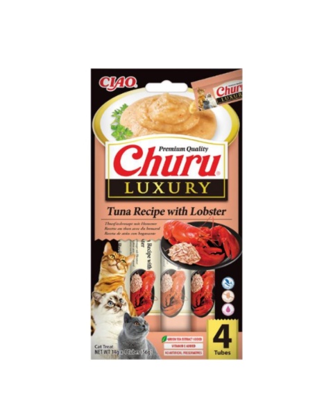 Inaba Churu Luxury Tuna Lobster - kremowe przysmaki z tuńczykiem i homarem 4x14g