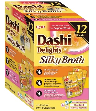 Inaba Dashi Delights Silky Broth 12x40g Chicken Variety