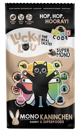 Lucky Lou Food Code Mono Królik - karma sucha dla kota 1,7kg