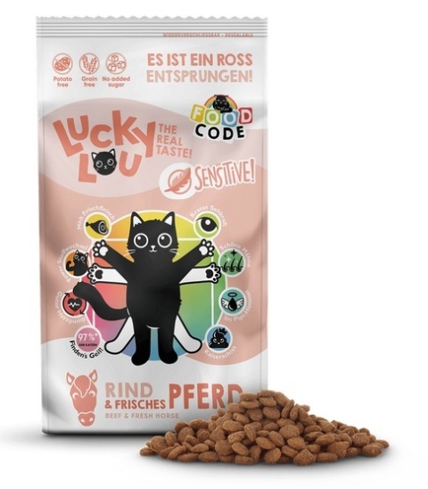 Lucky Lou Food Code Sensitive wołowina i konina - karma sucha dla kota 1,7kg