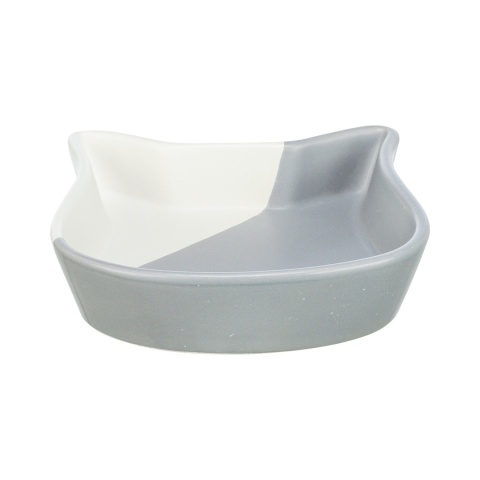 Miska ceramiczna w kształcie głowy kota kolor szary i biały mix