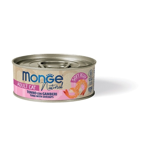 Monge Natural in Soft Jelly - Tuńczyk z krewetkami 80g