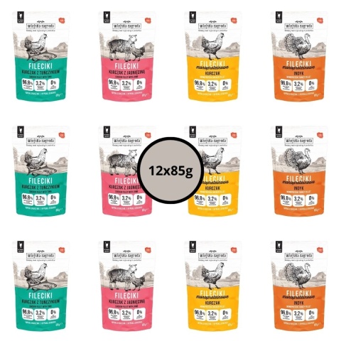 Pakiet próbny Wiejska Zagroda Fileciki mix smaków 12x85g