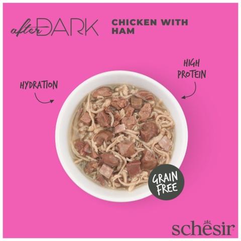 Schesir After Dark kurczak w bulionie z szynki 80g