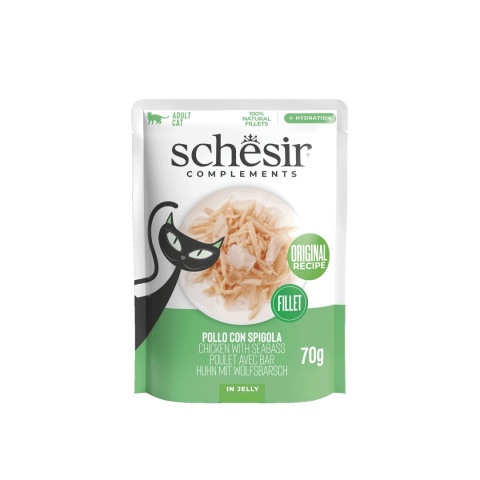 Schesir Complements kurczak z okoniem morskim w galaretce - karma dla kota 70g