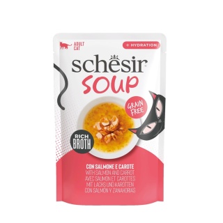 Schesir Soup zupa dla kota łosoś z marchewką w bulionie 40g