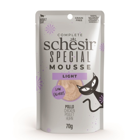 Schesir Special Mousse Light kurczak i indyk z dynią - karma dla kota 70g