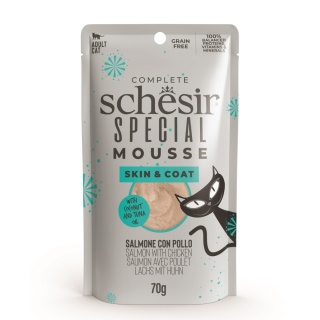 Schesir Special Mousse Skincoat łosoś i kurczak - karma dla kota 70g