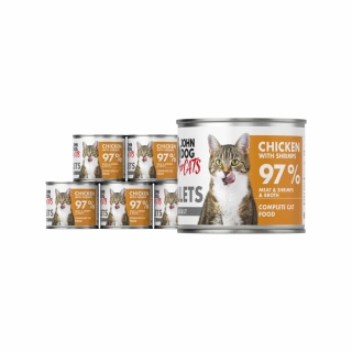 Zestaw John Dog for Cats Filety Kurczak i Krewetki 6x140g - karma mokra dla kota pełnoporcjowa