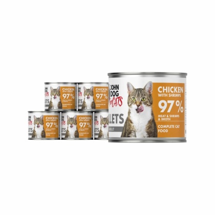 Zestaw John Dog for Cats Filety Kurczak i Krewetki 6x140g - karma mokra dla kota pełnoporcjowa