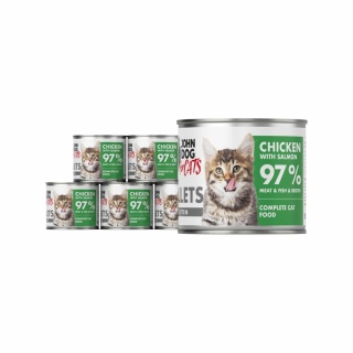 Zestaw John Dog for Cats Filety Kurczak i Łosoś 6x140g dla kociąt - karma mokra pełnoporcjowa