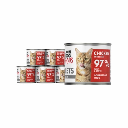 Zestaw John Dog for Cats Filety Kurczak i Wołowina 6x140g - karma mokra dla kota pełnoporcjowa