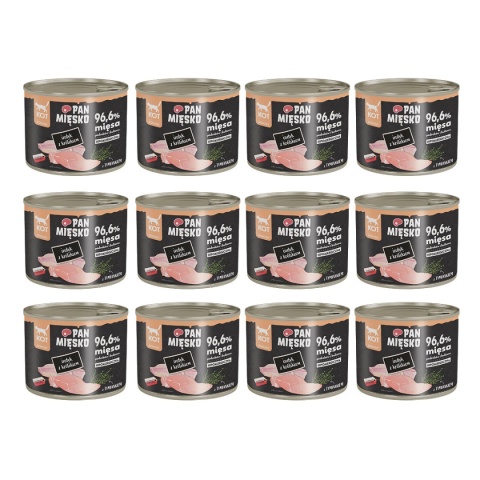 Zestaw Pan Mięsko indyk z królikiem 12x200g - mokra karma dla kota