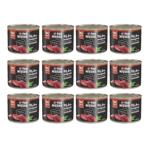 Zestaw Pan Mięsko wieprzowina z jeleniem 12x200g - mokra karma dla kota