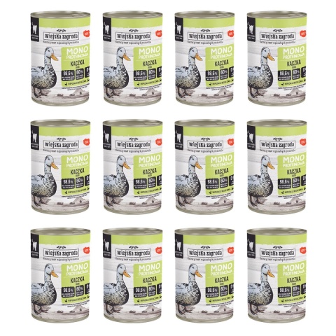 Zestaw Wiejska Zagroda Monobiałkowa Kaczka 12x400g