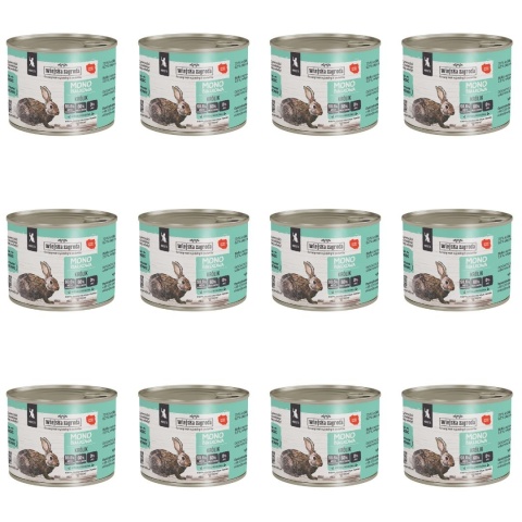 Zestaw Wiejska Zagroda Monobiałkowa Królik dla kociąt 12x200g