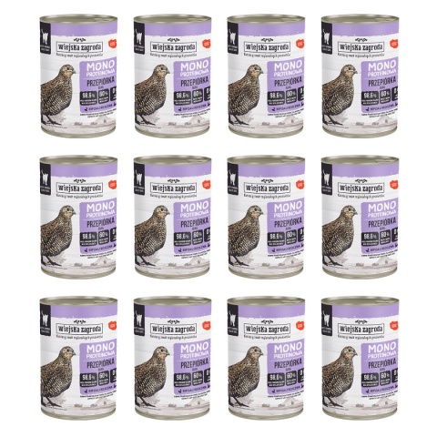 Zestaw Wiejska Zagroda Monobiałkowa Przepiórka 12x400g
