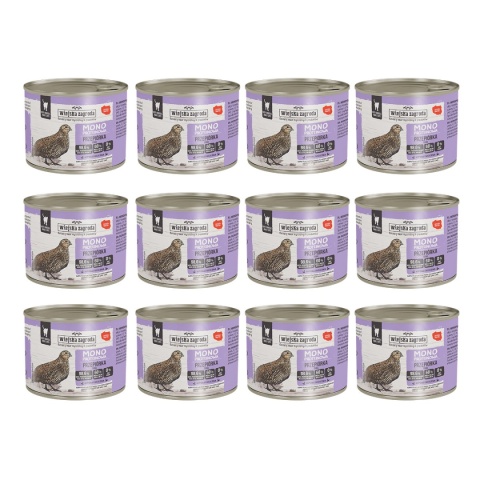 Zestaw Wiejska Zagroda Monobiałkowa Przepiórka dla kota 12x200g