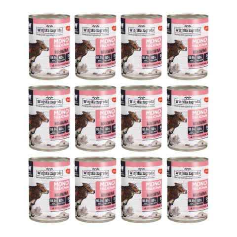 Zestaw Wiejska Zagroda Monobiałkowa Wołowina 12x400g