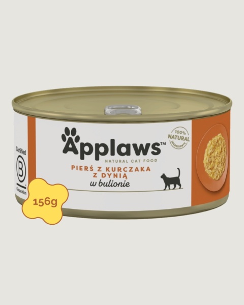 APPLAWS Cat 156g kurczak z dynią w bulionie dla kota