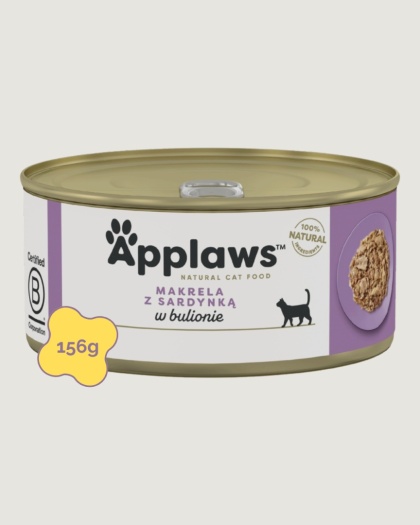 APPLAWS Cat 156g makrela z sardynką w bulionie dla kota