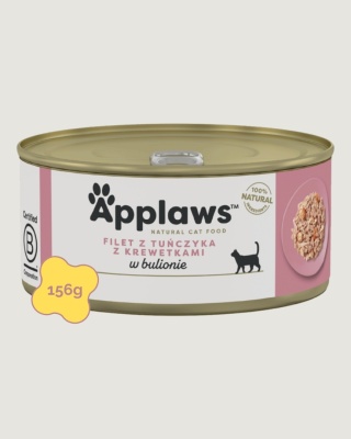 APPLAWS Cat 156g tuńczyk z krewetkami w bulionie dla kota
