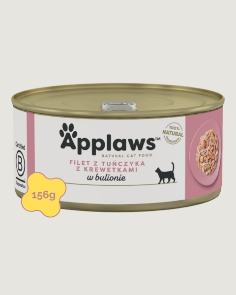 APPLAWS Cat 156g tuńczyk z krewetkami w bulionie dla kota