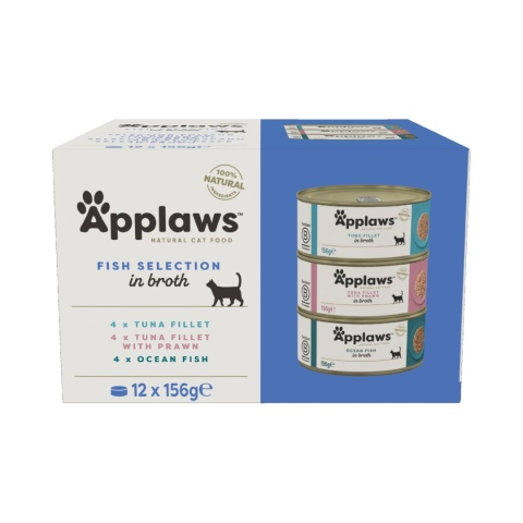 APPLAWS Cat Multipak mix smaków rybnych w bulionie dla kota 12x156g