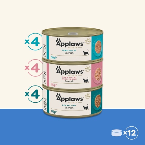APPLAWS Cat Multipak mix smaków rybnych w bulionie dla kota 12x156g