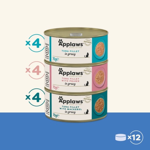 APPLAWS Cat Multipak mix smaków rybnych w sosie dla kota 12x70g