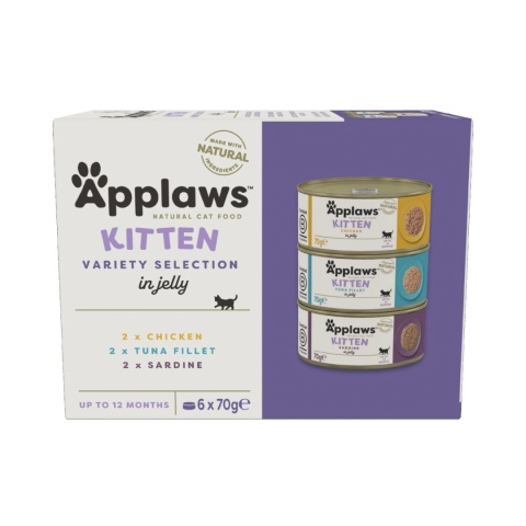 APPLAWS Cat Multipak mix smaków w galaretce dla kociąt 6x70g
