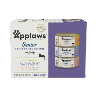 APPLAWS Cat Multipak mix smaków w galaretce dla starszych kotów 6x70g