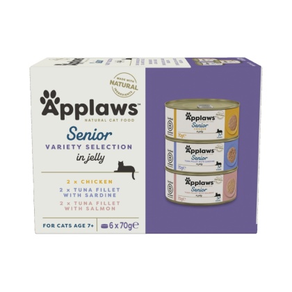 APPLAWS Cat Multipak mix smaków w galaretce dla starszych kotów 6x70g