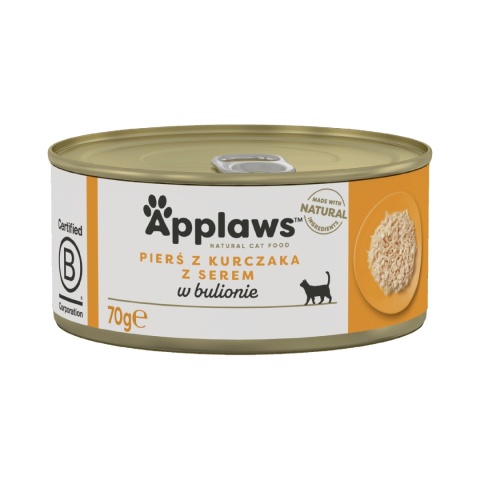 APPLAWS Cat kurczak z serem w bulionie dla kota 70g