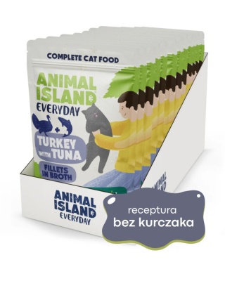 Animal Island Indyk z tuńczykiem w rosole 12x85g - karma mokra dla kota