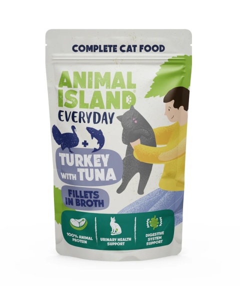 Animal Island Indyk z tuńczykiem w rosole 12x85g - karma mokra dla kota