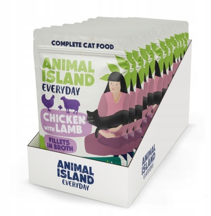 Animal Island Kurczak z jagnięciną w rosole 12x85g - karma mokra dla kota