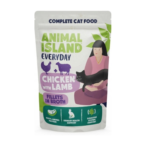 Animal Island Kurczak z jagnięciną w rosole 12x85g - karma mokra dla kota