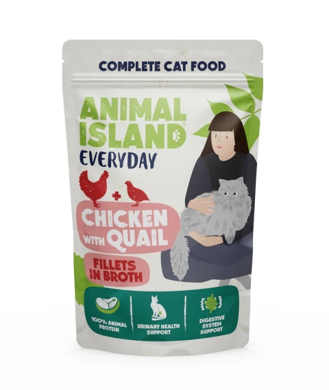 Animal Island Kurczak z przepiórką w rosole - karma mokra dla kota 85g