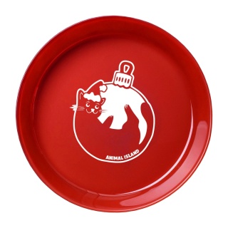 Animal Island Talerzyk dla kota szklany świąteczny - czerwony bombka