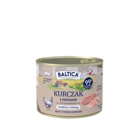 BALTICA SMAKI REGIONÓW kurczak z indykiem - karma dla kota 185g