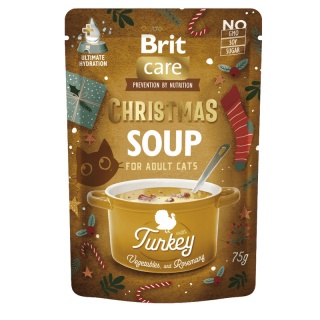 BRIT CARE Cat Christmas Soup Turkey - świąteczna zupa dla kota z indykiem i kurczakiem 75g