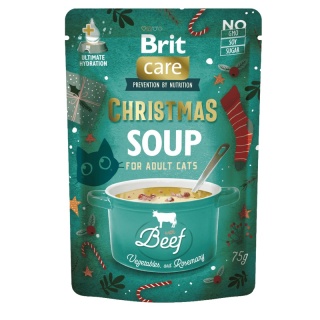 BRIT CARE Cat Christmas Soup Beef - świąteczna zupa dla kota z wołowiną i kurczakiem 75g