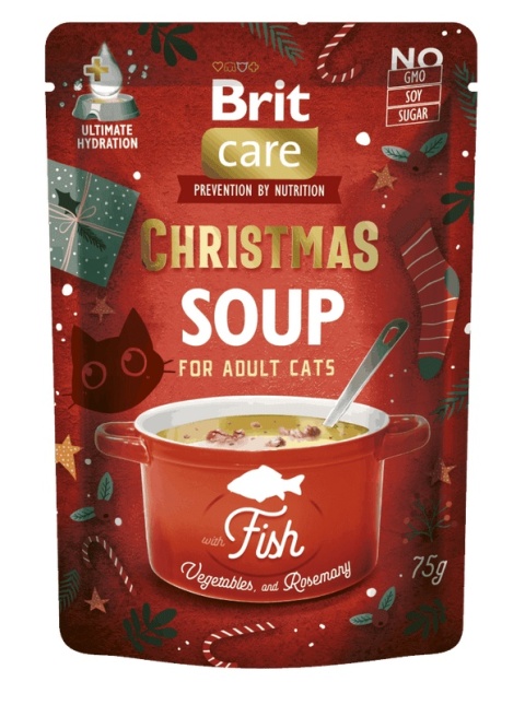 BRIT CARE Cat Christmas Soup Fish - świąteczna zupa dla kota z rybą i kurczakiem 75g