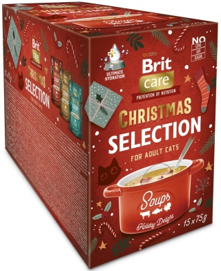 BRIT CARE Christmas Soup BOX - świąteczne zupy dla kota mix 15x75g