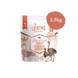 Bemo Cat Sterilised Turkey & Ostrich - karma sucha dla kota z indykiem i strusiem 2,5kg
