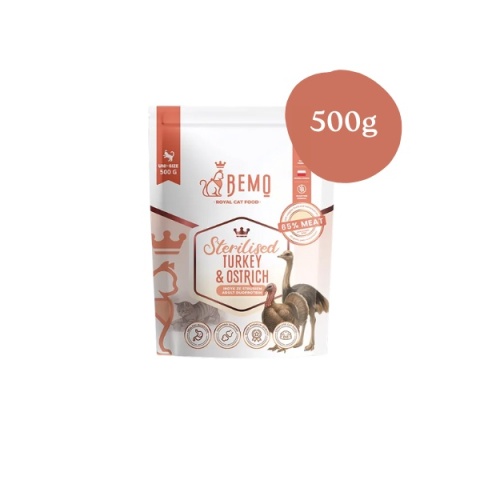 Bemo Cat Sterilised Turkey & Ostrich - karma sucha dla kota z indykiem i strusiem 500g